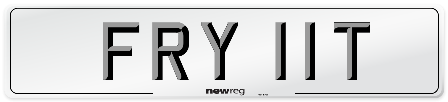 FRY 11T Number Plate from New Reg